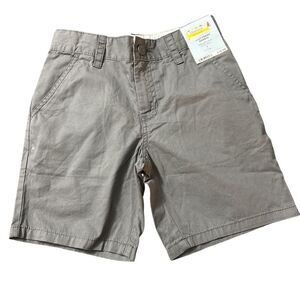Nwt boys size 7 gray shorts with adjustable waistband and snapped front closure